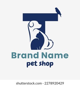 Initial Letter T Pets Logo Design