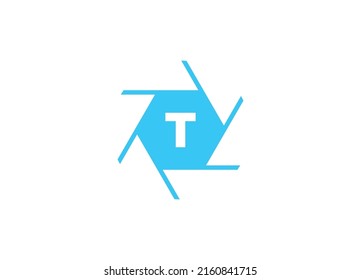 Initial Letter T Photography Logo Camera lens Concept. Capture Logo Combined T Letter Camera Sign Logo
