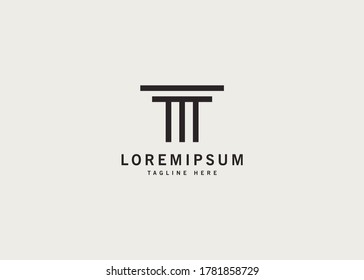 Initial Letter T Pillar column logo design inspiration