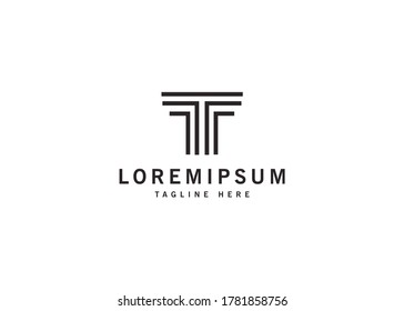 Initial Letter T Pillar column logo design inspiration