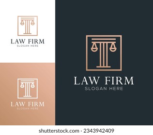 Letra inicial diseño del logotipo de la firma de leyes de columna de pilar T