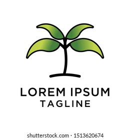 initial letter T Plant logo template