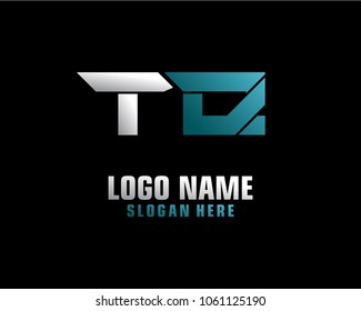 Initial letter T Q logo template vector