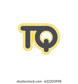 initial letter t and q. tq monogram outline logo