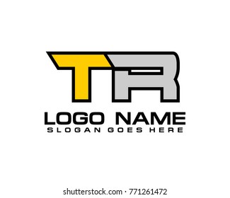 Initial letter T & R logo template vector