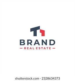 initial letter t real estate logo