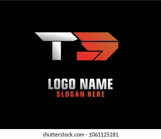 Initial letter T S logo template vector