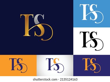 Vector de diseño del logotipo T S de la carta inicial. Símbolo gráfico de alfabeto para identidad empresarial