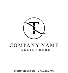 Diseño inicial del logotipo del texto de la letra t serif, concepto de Vector de icono dorado, icono de Plantilla de Vector gráfico redondo