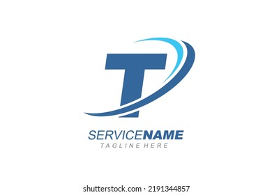 logotipo de servicio de carta T inicial