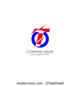 Ursprünglicher Buchstabe T geschnitten moderne Design-Elemente des Logos. roter Brief mit blauem Kreis einzeln auf weißem Hintergrund. Geeignet für Unternehmen, Beratungsgruppen, Firmenlogo