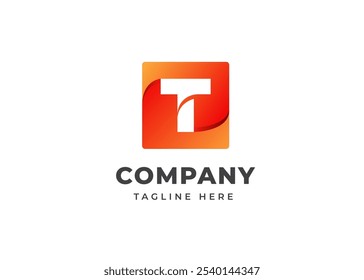 Letra inicial T com design de logotipo de forma quadrada. Forma moderna do cubo no conceito de design do logotipo da letra T. Símbolo Abstrato Quadrado para Identidade Comercial Corporativa. Ilustração de logotipo de vetor de alfabeto