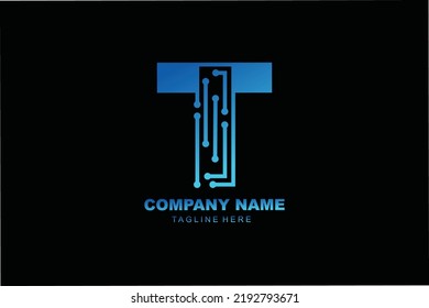 logotipo de tecnología de letra T inicial