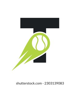 Initial Letter T Tennis Club Logo Design Template. Tennis Sport Academy, Club Logo