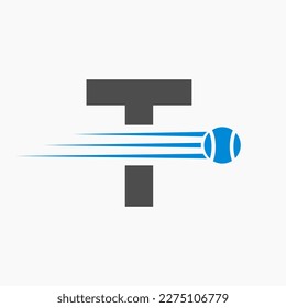 Initial Letter T Tennis Logo. Tennis Sports Logotype Symbol