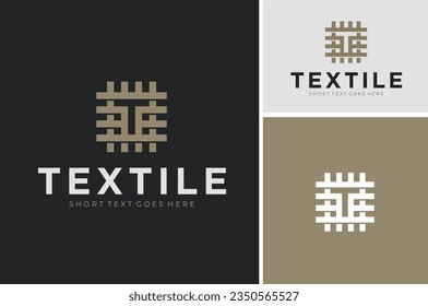 Letra inicial T Textil Textil con motivos de trama de tejido de tejido diseño clásico logo