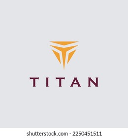 Anfangsbuchstabe T Titan Schild Logo-Design

