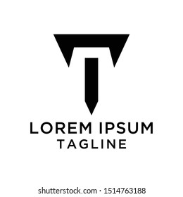 initial letter T Triangle logo template