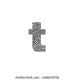 Initial letter t vector Icon Fingerprint Concept. t Vector Letter base logo. 