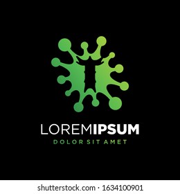 Initial Letter T Virus or Bacteria Logo Design