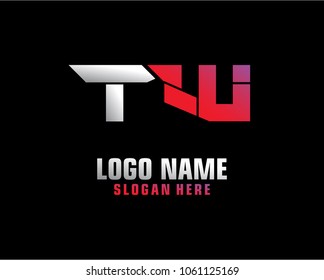 Initial letter T W logo template vector