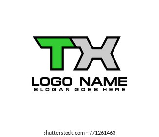 Initial letter T & X logo template vector