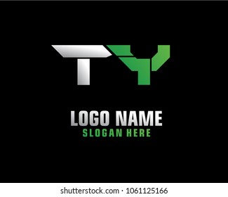 Initial letter T Y logo template vector
