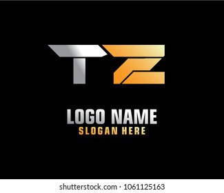 Initial letter T Z logo template vector