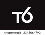 Initial letter T6, logo design template creative and professional infinity logo on black background