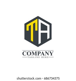 Initial Letter TA Hexagonal Design Logo