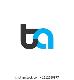 Initial Letter TA Linked Circle Lowercase Logo Black Blue Icon Design Template Element - Vector