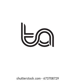Initial letter ta, linked outline rounded lowercase, monogram black
