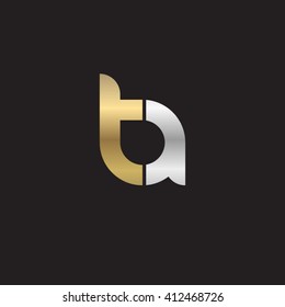initial letter ta linked round lowercase logo gold silver black background