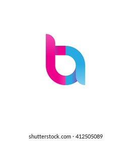initial letter ta linked round lowercase logo pink blue purple