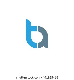 initial letter ta linked round lowercase logo blue