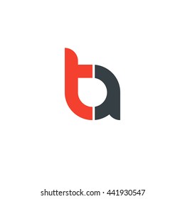 initial letter ta linked round lowercase logo red