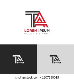 Initial Letter TA linked uppercase overlap modern logo design template. Suitable for business, consulting group company