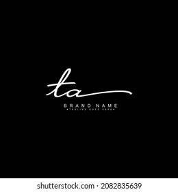Initial Letter TA Logo - Handwritten Signature Logo