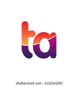 Initial Letter TA Logo Lowercase, colorful logotype Modern and Simple Logo Design.