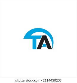 initial letter TA logotype company name colored blue and grey swoosh design. vector logo for business and company identity.