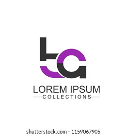 Initial letter TA lowercase logo design template