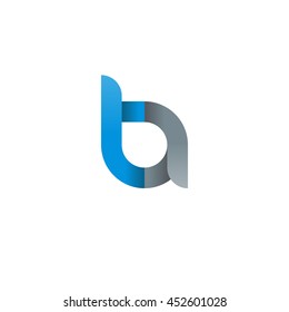 initial letter ta modern linked circle round lowercase logo blue gray