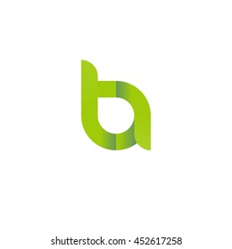 initial letter ta modern linked circle round lowercase logo green