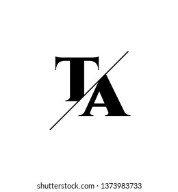 Initial Letter TA Monogram Sliced. Logo template isolated on white background