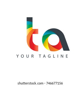 Initial Letter TA Rounded Design Logo