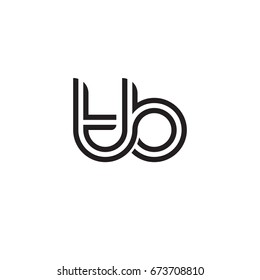 Initial letter tb, linked outline rounded lowercase, monogram black