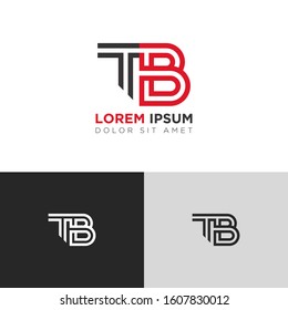 Initial Letter TB linked uppercase overlap modern logo design template. Suitable for business, consulting group company