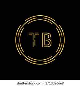 Initial Letter TB Logo Creative Typography Vector Template. Circle Letter TB Logo Design