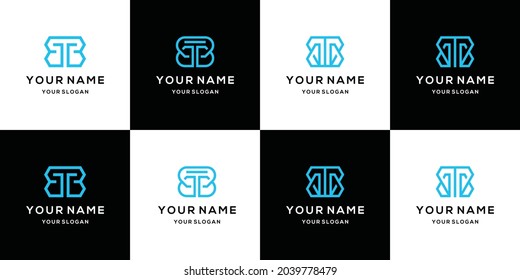 Initial letter TB logo icon set design for business of fashion sport technology
