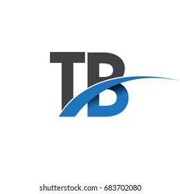 initial letter TB logotype company name colored blue and grey swoosh design. vector logo for business and company identity.
